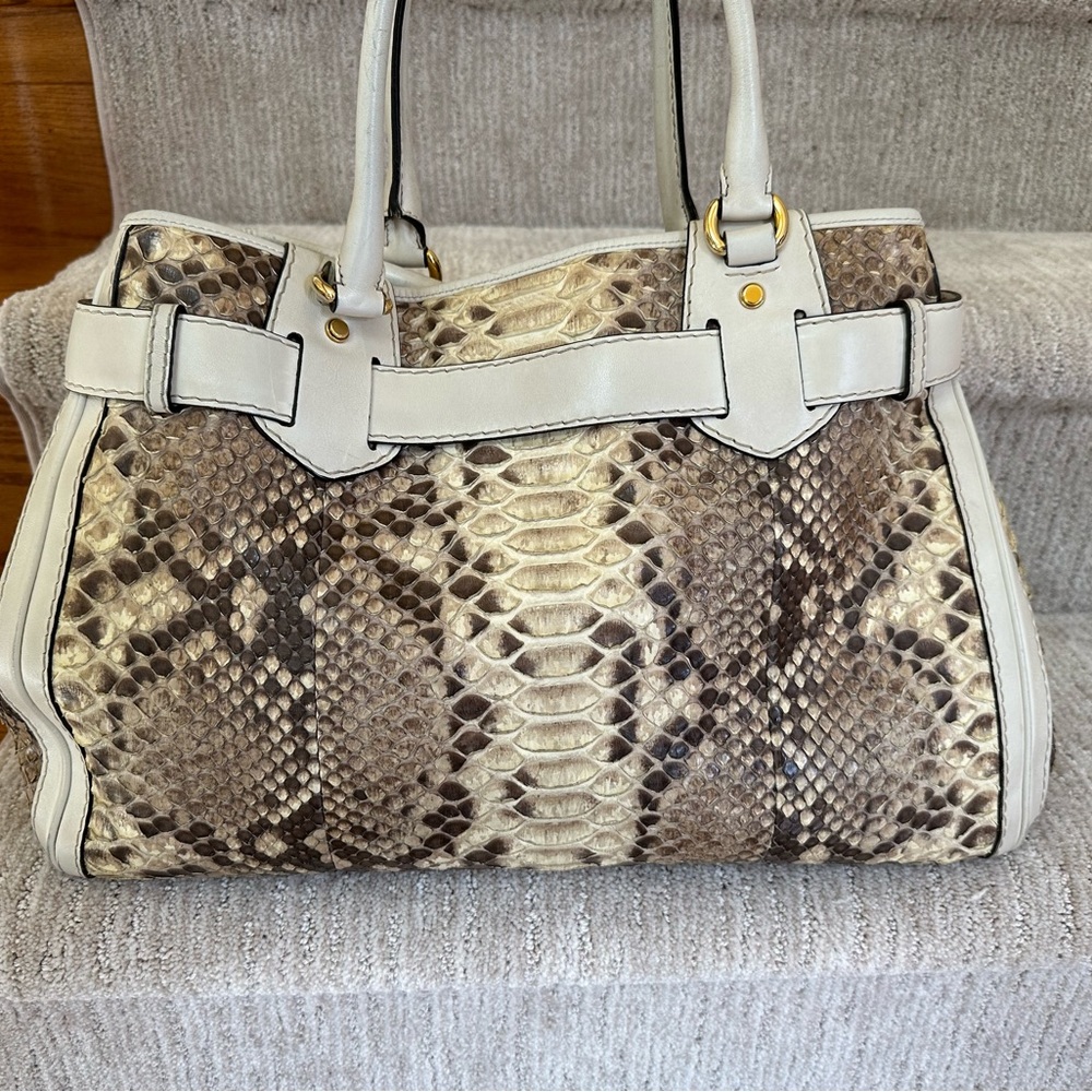 Gucci Python Snake Skin Tote Gg - image 2